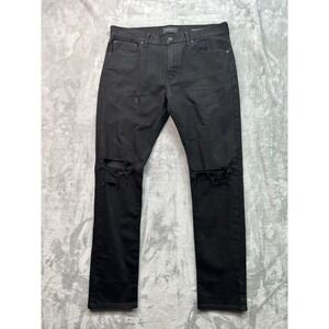 PacSun Mens Sz 34x32 Black Jeans Skinny Mid Rise Guys Street Skate Grunge Denim